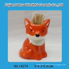 Ceramic Toothpick Holder with fox design